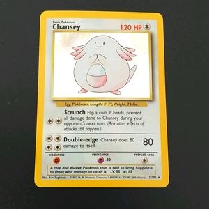 Rare 1999 POKEMON Chancey Holo Card